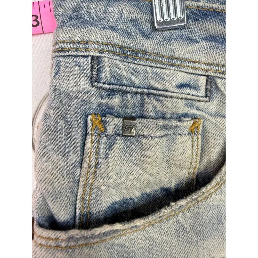 Original denim factory Distressed Light Wash Denim Shorts - Women